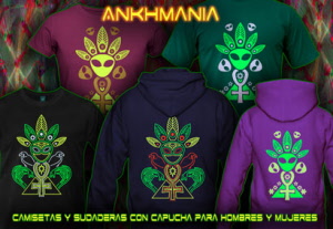 Ankhmania: camisetas y sudaderas capucha con luz negro reactiva colores de neón 