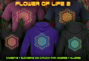 Flower of Life [2] Camisas y sudaderas con capucha de los hombres de colores neón. 