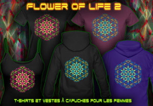 Flower of Life [2] T-shirts Tops et Hoodies de couleurs néon pour femmes. 